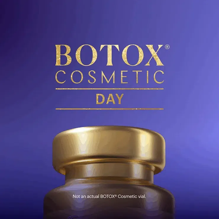 Botox Cosmetic promotional image with vial.