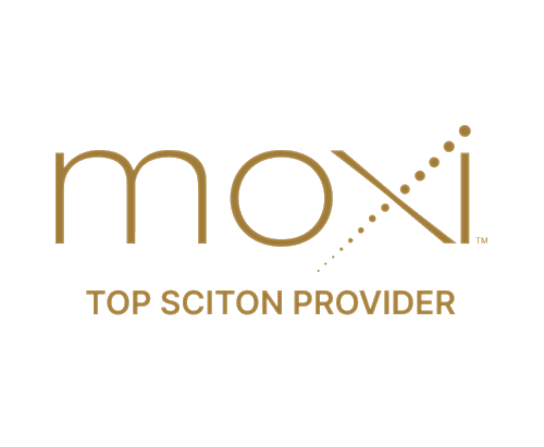 Moxi logo featuring top Sciton provider recognition.